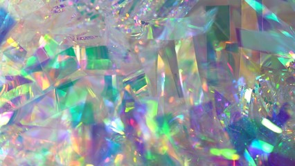 Wall Mural - Holographic iridescent neon gradient background. Abstract blurred foil texture with multiple rainbow colors