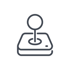 Poster - Arcade controller line icon. Old school vintage joystick vector outline sign.