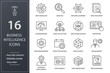 © lovemask - Business Intelligence line icons set. Black vector illustration. Editable stroke.