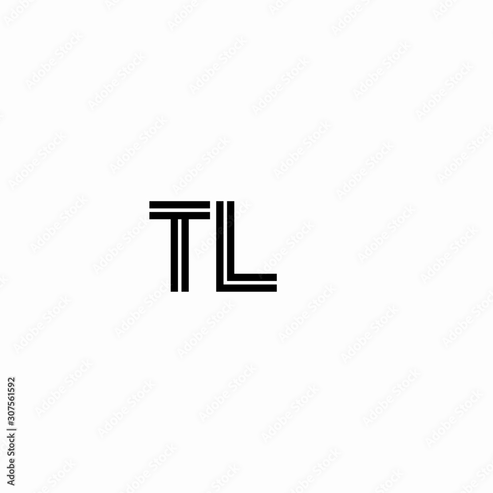 Initial outline letter TL style template Stock Vector | Adobe Stock