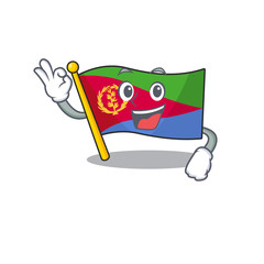 Poster - Sweet flag eritrea cartoon character making an Okay gesture