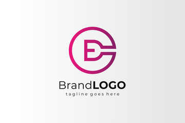 Circular Letter C and E or E and C Logo. Flat Line Vector Logo Design Template Element