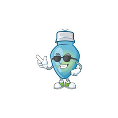 Poster - Super cool blue christmas bulb character wearing black glasses