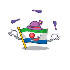 Sticker - Super cool Juggling flag sierra leonemascot cartoon style