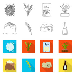 Wall Mural - Vector illustration of crop and ecological icon. Set of crop and cooking stock vector illustration.