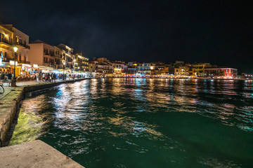 la canea chania greece  night