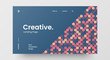 © kitka - Creative horizontal website screen part for responsive web design project development. Abstract geometric pattern banner layout mock up. Corporate landing page block vector illustration template.
