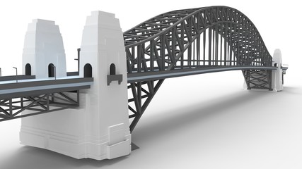 3d rendering of a a bridge isolated in a bright studio background