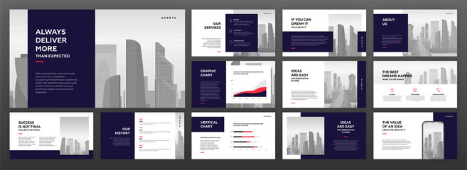 Wall Mural - business powerpoint presentation templates set. use for modern keynote presentation background, broc