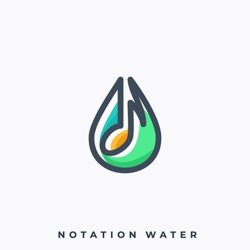 Water Music Illustration Vector Template
