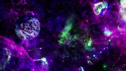 Wall Mural - 4k flying into amazing deep space