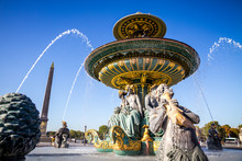Fountain Of The Seas And Louxor Obelisk, Concorde Square, Paris