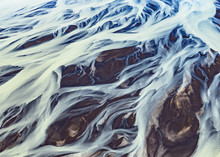 Aerial View Of A Glacial-river