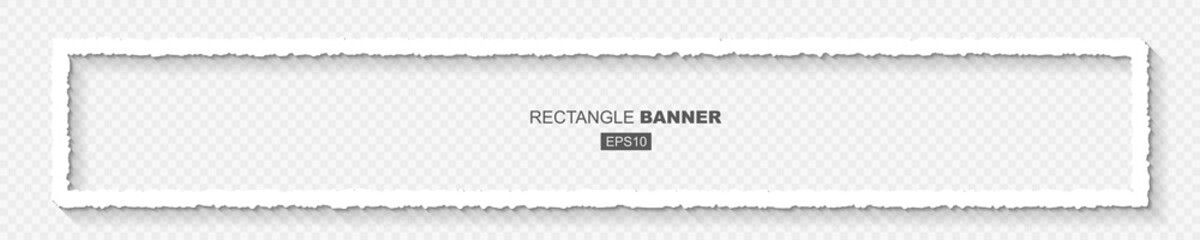 Wall Mural - White Abstract Wide Grunge Banner Template with Flat Design Shadow
