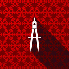Poster - Education flat design christmas and winter concept vector icon with snowflakes