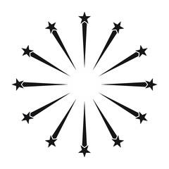 Wall Mural - bright fireworks cartoon, celebration icon vector
