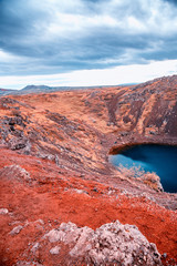 Poster - Iceland landscape. Kerid Crater in summer season