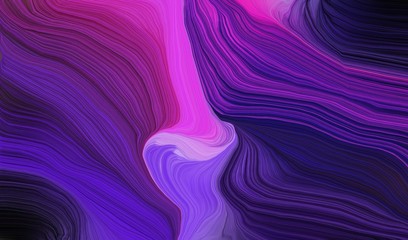 Poster - modern soft swirl waves background illustration with indigo, very dark violet and medium orchid color
