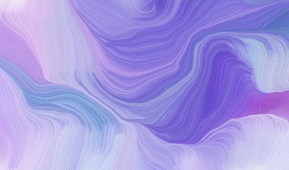 Poster - elegant curvy swirl waves background design with light pastel purple, slate blue and medium purple color