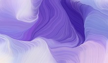 Abstract Waves Illustration With Medium Purple, Dark Slate Blue And Lavender Blue Color