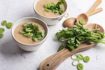 Wall Mural - Potato leek soup, healthy vegan meal