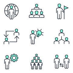 Leinwandbilder - Business Corporation set icon template color editable. Head Hunting pack symbol vector sign isolated on white background icons vector illustration for graphic and web design.
