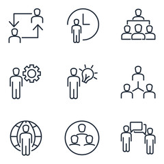 Poster - Business Corporation set icon template color editable. Head Hunting pack symbol vector sign isolated on white background icons vector illustration for graphic and web design.