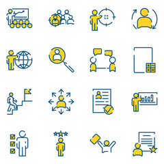 Poster - Business Corporation set icon template color editable. Head Hunting pack symbol vector sign isolated on white background icons vector illustration for graphic and web design.