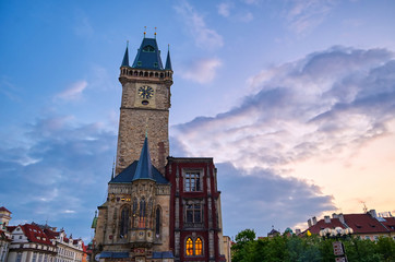 Wall Mural - The Old Town Hall in Prague, the capital of the Czech Republic, is located in Old Town Square.