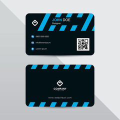 Wall Mural - Modern business card design template. Blue color element rounded arrow, clean composition design.