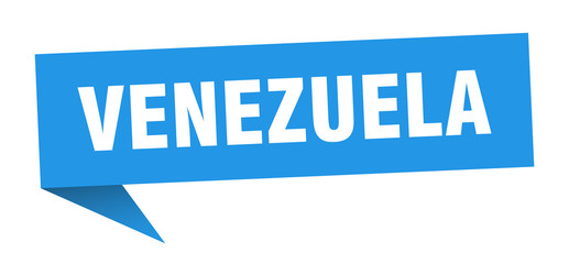 Venezuela sticker. Blue Venezuela signpost pointer sign