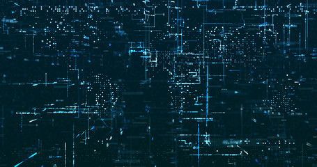 Wall Mural - abstract digital network data background, 3d rendering