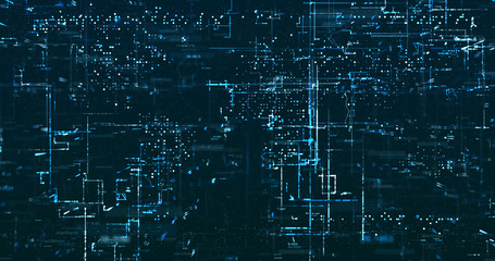 Wall Mural - abstract digital network data background, 3d rendering