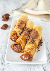 Wall Mural - Crepes with chocolate cream