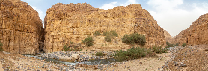 Wadi Mujib canyon. Wadi al Mujib reserve, Jordan. 