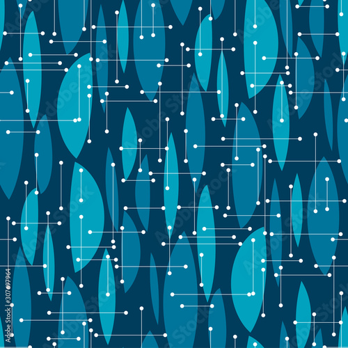 Abstract mid-century seamless pattern