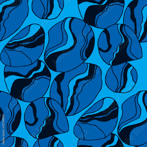 Blue water decorative seaml...