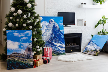 Christmas gift photo canvas holiday