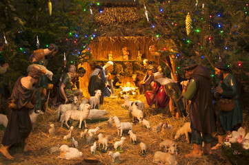 Wall Mural - Christmas nativity. Decorative ensemble that creates a magic story of Christmas.