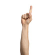 © adam121 - Adult man hand showing finger pointing gesture
