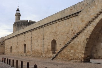 Remparts du village de Aigues-Mortes - Vue du côté intérieur - Département du Gard - Languedoc Roussillon - Région Occitanie - France