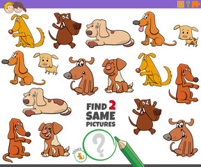 find two same dog characters game for kids