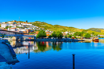 Wall Mural - Pinhao village on shore of river Douro in Portugal