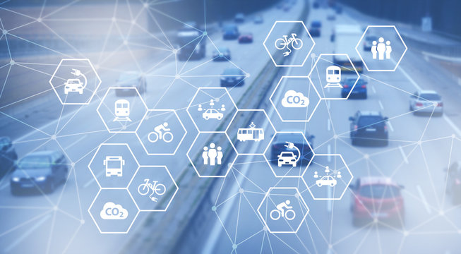 sustainable mobility concept: modern individual sustainable transportation alternatives, e-car, e-bi