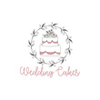 Logo template with wedding cake. Premade logotypes for entrepreneurs. Vector logo design