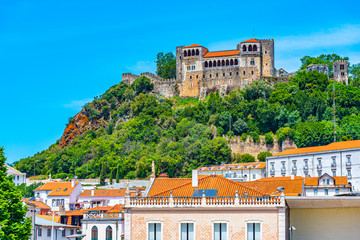 Wall Mural - Leiria castle overlooking the old town, Portugal