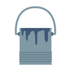 Sticker - paint bucket icon, flat design