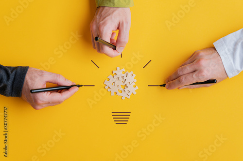 Cuadros en Lienzo Conceptual image of vision and teamwork