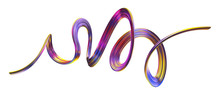 Abstract Colored Fluid Flow Background. Holographic 3D Vector Ribbon Illustration For Banner Or Poster Design.