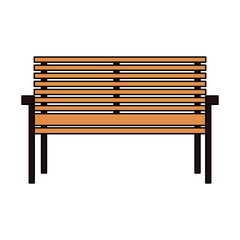 Poster - wooden park chair on white background